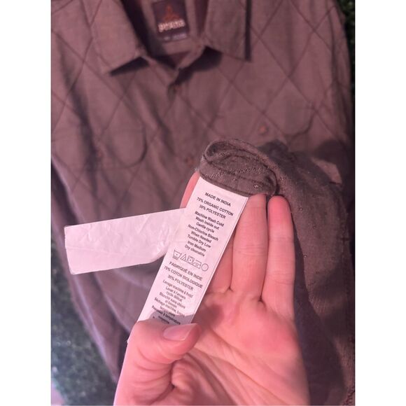 PrAna Mens Button Down Shirt Size Large Brown - Picture 3 of 4